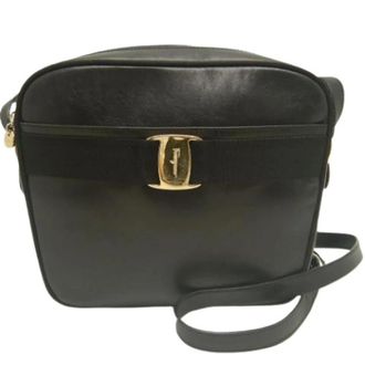 Ferragamo Pre-owned Vara Schoudertas - Dames - Pre-owned - Zwart - Maat: ONE Size Leer