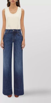 Bottega Veneta contrast stitched wide-leg denim