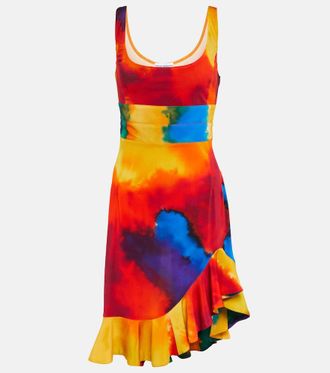 Paco Rabanne Miniabito asimmetrico con stampa