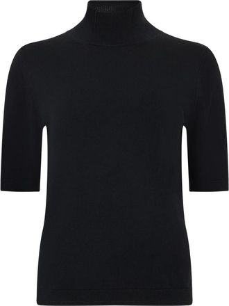 Max Mara Trui met coltrui en korte mouwen - Dames - Coltruien - Zwart - S - Wol - Truien & Vesten