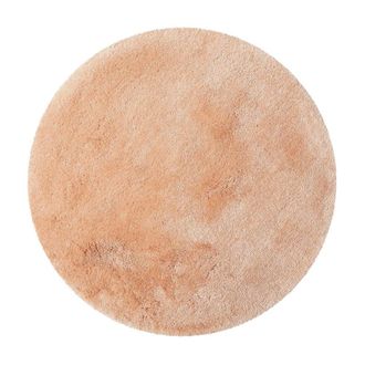 Homie Living Alfombra redonda de ba&ntilde;o en microfibra, antideslizante, salm&oacute;n, D.90