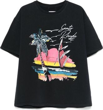 Rhude beach-print T-shirt - Black
