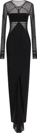 Rick Owens Black Nylon Long Womens Dress