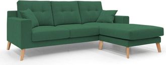 Divani.Store Divani.store - Danish Sof&aacute; Rinconero Moderno Reversible De Tela Suave E Impermeable 237 Cm Verde