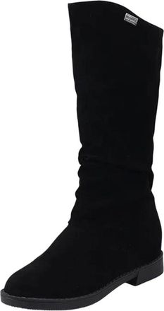 Generic Womens Casual Shoes Low Heels Round Toe Soft Mid Calf Boots Solid Fleece Knight Boots