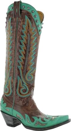 Old Gringo Womens Nevada Heavier Brass Western Boot In Brown/teal