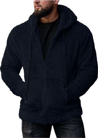 Generic MenS Cozy Sherpa Fleece Hoodie, MenS Soft Plush Jacket,MenS Sherpa Hoodie, MenS Fluffy Zip-Up Hoodie, MenS Winter Warm Hooded Jacket,MenS Plush Fleece