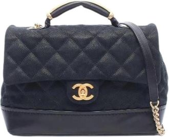 Chanel Pre-owned Matelasse Leren 2-weg Tas - Dames - Vintage Handtas - Zwart - ONE Size - Leer - Vintage