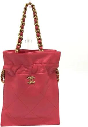 Chanel Pre-owned Leather chanel-bags - Dames - Vintage Shopper - Roze - ONE Size - Vintage