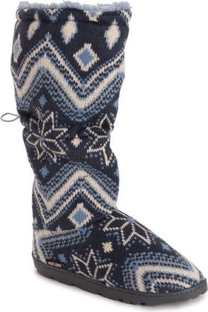 Muk Luks Tabbi Toggle Faux Shearling Slipper in Twilight at Nordstrom, Size Small