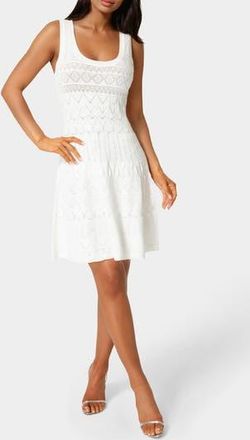 Bebe Fit and Flare Ponte Knit Dress in Ivory at Nordstrom Rack, Size X-Large