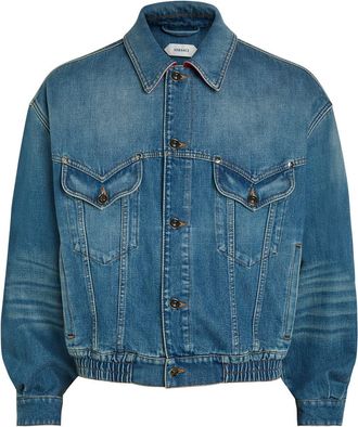 Versace Leather-collar Denim Jacket - Blue - 52 (IT52 / XL)