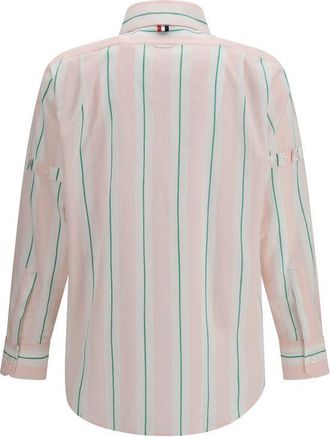 Thom Browne Striped Cotton Shirt - Pink