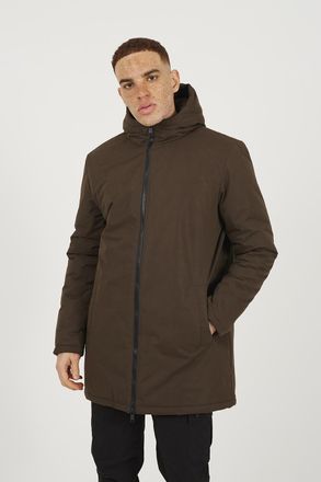 Brave Soul Mens Brown Padded Zip Through Mac Coat - Size Medium