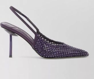 Le Silla crystal-embellished slingback mules