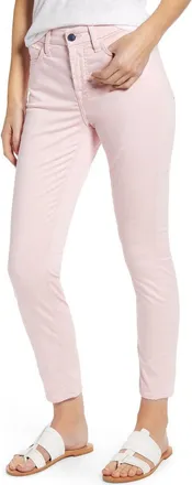 Jen 7 by 7 For All Mankind Sateen Ankle Skinny Jeans in Pale Pink at Nordstrom, Size 16