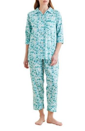 Papinelle Sleepwear Florence Cotton Voile Crop Pajamas in Pale Turquoise at Nordstrom Rack, Size Small