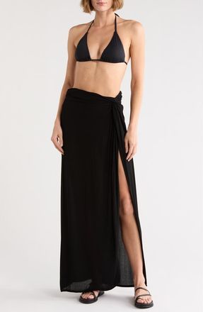 Elan Long Sarong Skirt in Black at Nordstrom Rack, Size X-Small