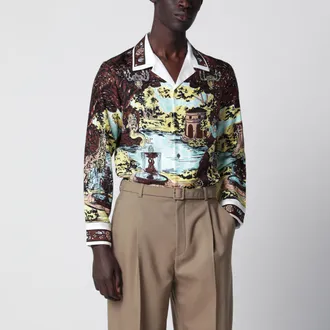 Versace Slim printed silk twill shirt