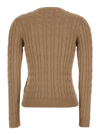 Lauren Ralph Lauren Cable-Knit Crewneck Sweater - Beige