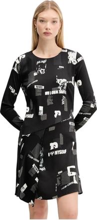 Desigual Newscorto Jurk - Dames - Korte kleedjes - Zwart - M - Kleedjes