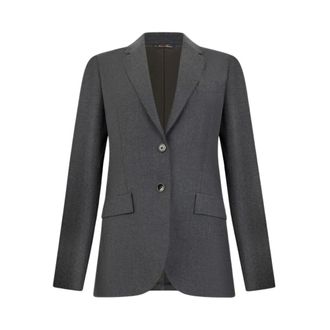 Brooks Brothers Virgin Wool Blazer - Dames - Blazers - Grijs - XS - Wol - Jassen