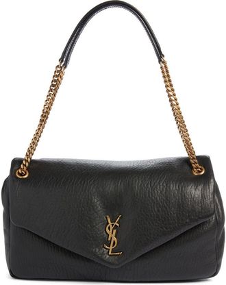 Saint Laurent Large Calypso Leather Shoulder Bag in Noir at Nordstrom