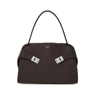 Ferragamo Hug Shoulder Bag - female - Ferragamo - Shoulder Bags - Brown - ONE SIZE - Bags