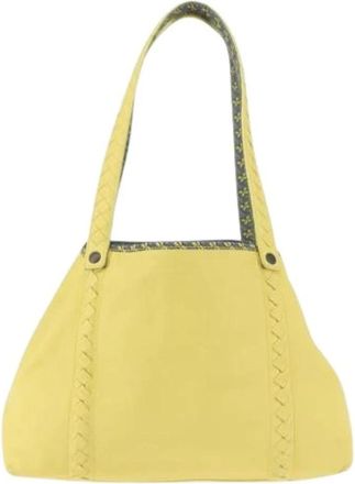 Bottega Veneta Pre-owned Shoulder Bags, female, Yellow, Size: ONE SIZE Pre-owned Leather Shoulder Bag