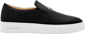 Philipp Plein Schoenen, Heren, Zwart, 44 EU, Leer, Instappers
