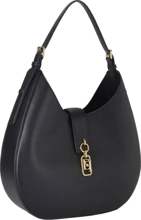 Elisabetta Franchi Womens Round Hobo Bag Black Polyester Shoulder
