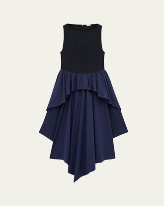 Loewe x Paulas Ibiza Asymmetric Ruffle Cotton Sleeveless Midi Dress