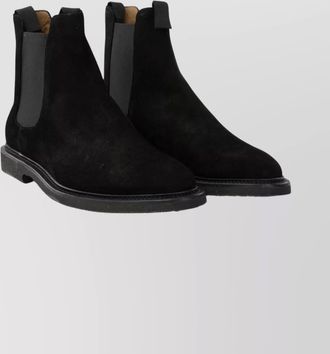 Common Projects suede ankle boots with round toe design