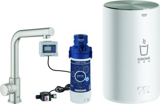 GROHE Grifo Red Mono Con Caldera Tama&ntilde;o M. Acero Con Salida En L