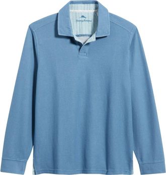 Tommy Bahama Maldives Long Sleeve Polo in Kingfish at Nordstrom, Size Xx-Large