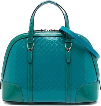 Gucci Pre-owned Handbags, female, Blue, Size: ONE SIZE Pre-owned Structured Top Handle Bag