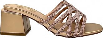 Ex&eacute; Womens Carmen Block Heeled Evening Sandal In Champagne