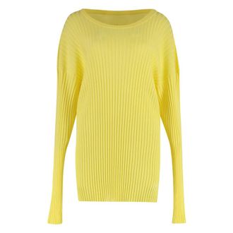 Maison Margiela Truien & Vesten, Dames, Geel, S, Viscose Blend Sweater