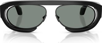 Giorgio Armani 57mm Oval Sunglasses in Black/Grey at Nordstrom