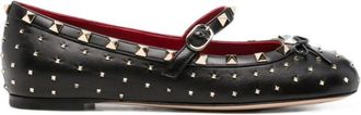 Valentino Garavani Black Studded Ballet Flats