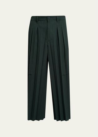 Homme Pliss&eacute; Issey Miyake Mens Pleated Cropped Pants