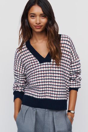 Maeve Cotton Wool Blend V Neck Sweater