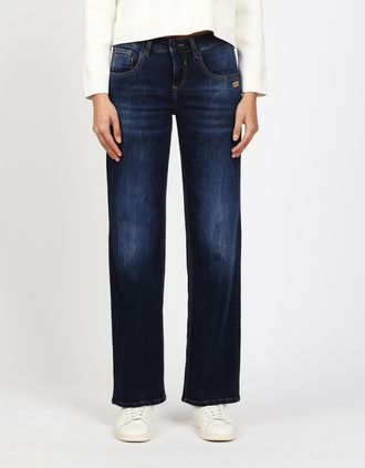 Gang Straight-Jeans GANG 94RIVER, Damen, Gr. 26, N-Gr, blau schwarz authentic wash, Denim/Jeans, Obermaterial: 98% Baumwolle, 2% Elasthan, regular fit, Jea