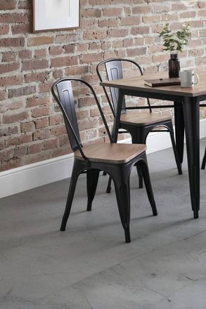 Julian Bowen Grafton Metal Dining Chair (Set of 4) in Brown