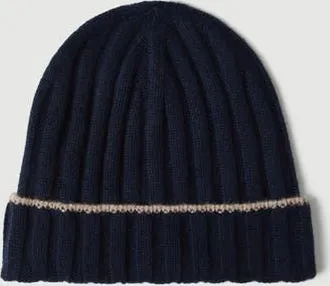 Brunello Cucinelli Cashmere rib knit beanie in Navy Blue at Nordstrom, Size Xxx-Large