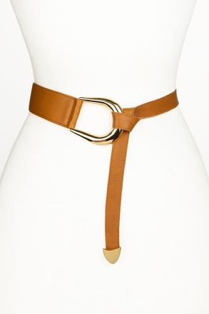 Raina Sheila Knot Leather Belt in Camel at Nordstrom, Size Medium