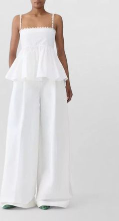 Jacquemus peplum top sleeveless spaghetti straps square neckline