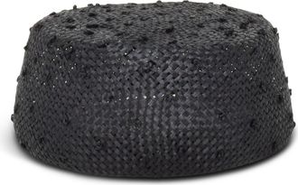 Gigi Burris Millinery Lauren Knotted Straw Pillbox Hat in Black Knotted at Nordstrom, Size Medium