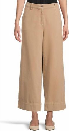 Eileen Fisher Wide Ankle Pant In Biscuit