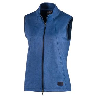 Puma Cloudspun Warm Up Vest Rits omhoog Blauw Dames Mouwloos 595852 02